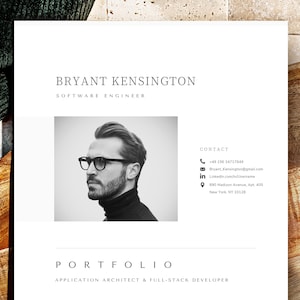Portfólio Template, Design de Portfólio de Arquitetura Profissional Word, Mac Pages | Currículo Engenheiro Portfólio, Desenvolvedor de Software de Aplicativo