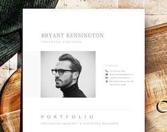 Portfolio Template, Professional Architecture Portfolio Design Word, Mac Pages | Resume Engineer Portfolio, Application Software Developer