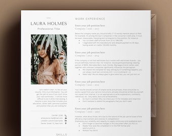 Creative Resume Template With Photo, Cv Template, Modern Resumes for Any Job, Project Manager, Makeup Artist, Esthetician, Fashion Resume