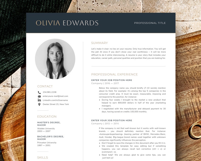 Minimalist resume template with photo, Creative Cv template with photo, Marketing Resume, HR Manager, Product Project management resume image 1