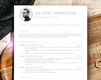 ATS Resume Template Google Docs, ATS friendly Resume Template Word, Pages, Basic and Simple Resume with Photo, Clean ATS Free Cover letter