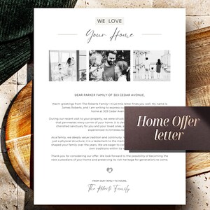 Carta de oferta de vivienda al vendedor - Plantilla de carta de oferta de vivienda, Carta al vendedor de vivienda, Carta creativa de "Nos encanta tu casa" en Canva, Diseño moderno