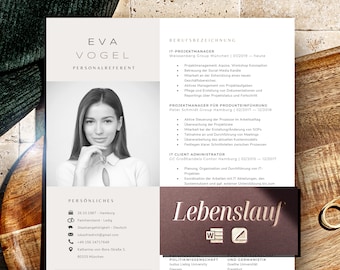 Lebenslauf Vorlage Sofortdownload Führungskraft Deckblatt, Bewerbungsvorlagen 2024 Deutsch, Lebenslauf word Vorlagen, Ausbildung, Bewerbung