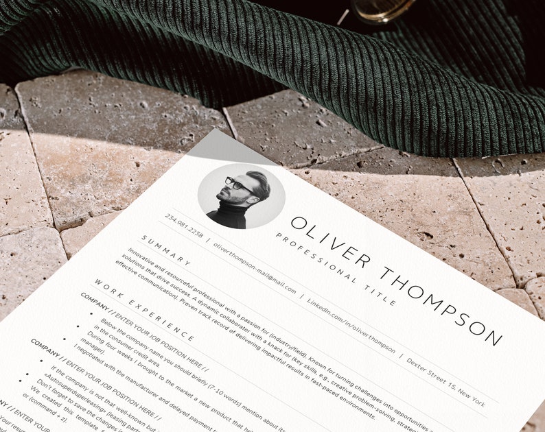 Professionell ATS CV-mall Google Docs, ATS-vänligt CV Word, Pages, enkelt och grundläggande CV med foto, tydligt ATS-ansökningsbrev bild 7