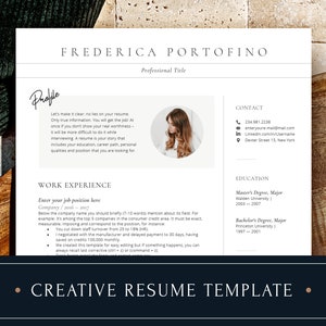 Creative Resume Template, Cv Template Instant Download, Professional Resume Template With Photo, Resume Template Word + Pages, Modern Resume