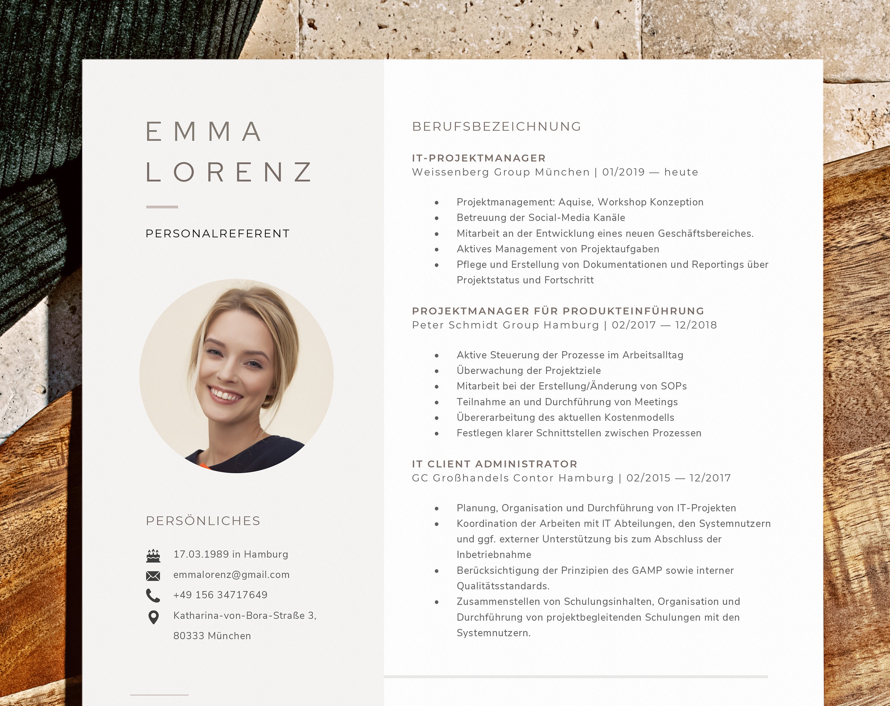 Presentation De Candidatures Cv Modele Word Et Pages Modele Etsy Canada