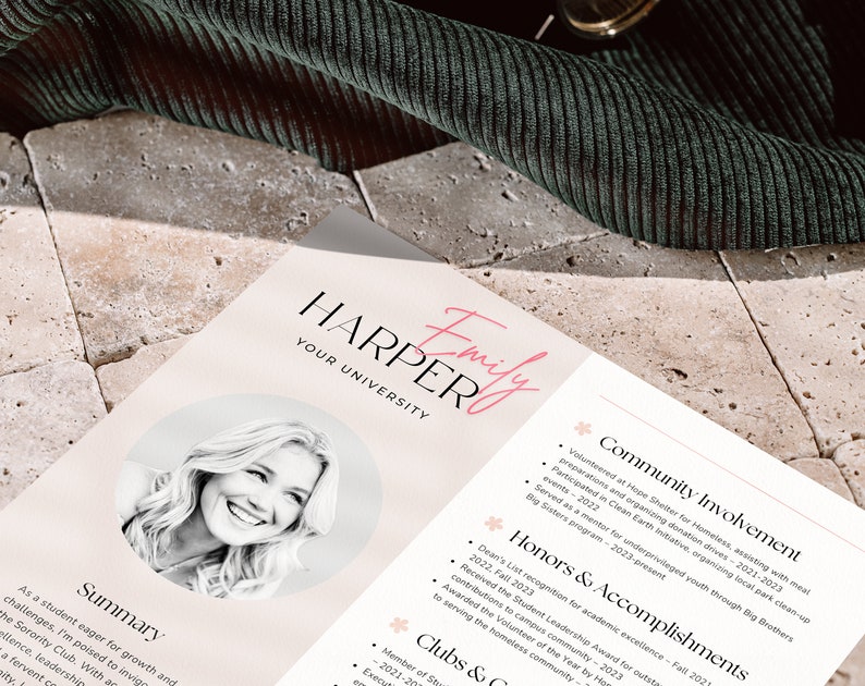 Sorority Resume Template With Photo - Il 794xN.5909317838 Fcvc 