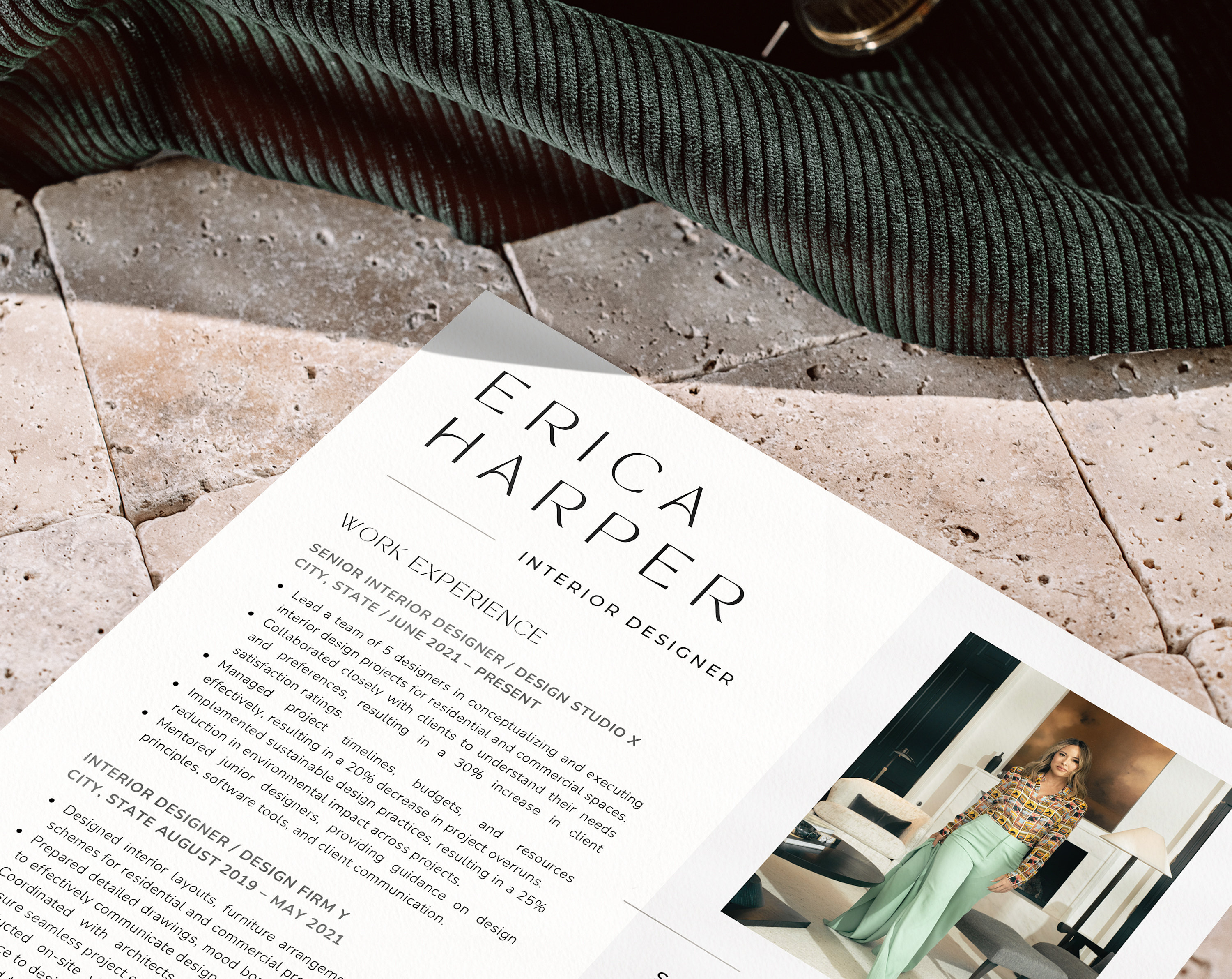 Interior Designer Resume Template, Interior Decorator Resume Cv ...