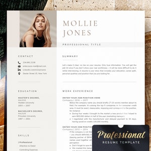 Plantilla de CV con foto, Plantilla de CV y carta de presentación, CV creativo con imagen, Plantillas de CV modernas Formato creativo Foto cuadrada