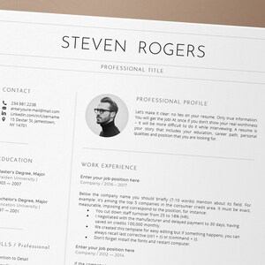 Curriculum vitae template, Information technology resume template instant download, Professional resume, Moderner Lebenslauf Vorlage image 4
