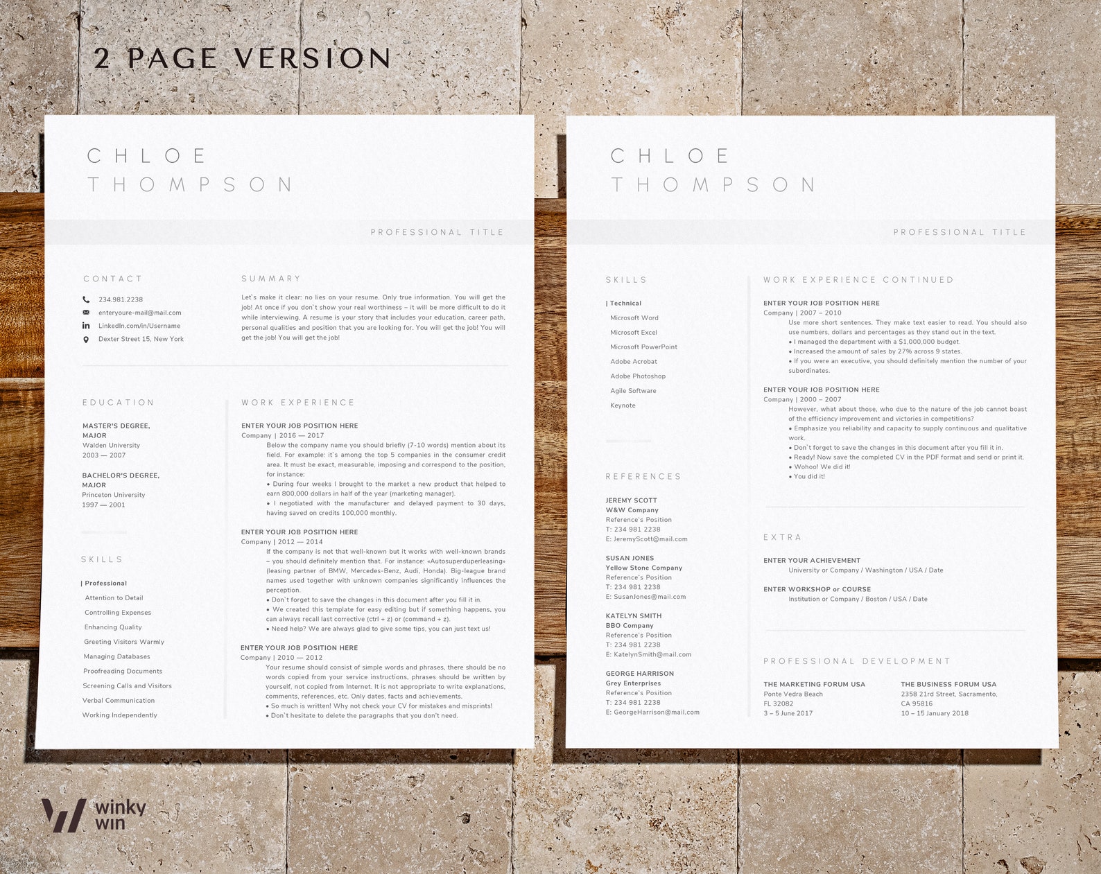 Google Docs Resume, Cv Template Professional, Word Doc Resume and Mac ...
