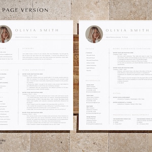 Cv Template, Resume Template Canva, Cv Design Word + Pages, Best Cv Resume Layout, 2025 Resume with image, Cv with Photo Resume 1, 2, 3 page image 3
