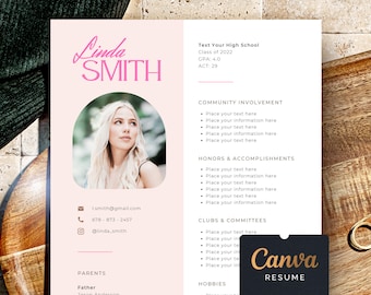 Pink sorority resume template with photo, Sorority recruitment Resume Canva Rose social sorority rush resume, Creative Sorority Cover Letter