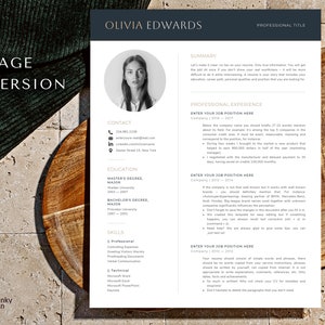 Minimalist resume template with photo, Creative Cv template with photo, Marketing Resume, HR Manager, Product Project management resume image 2