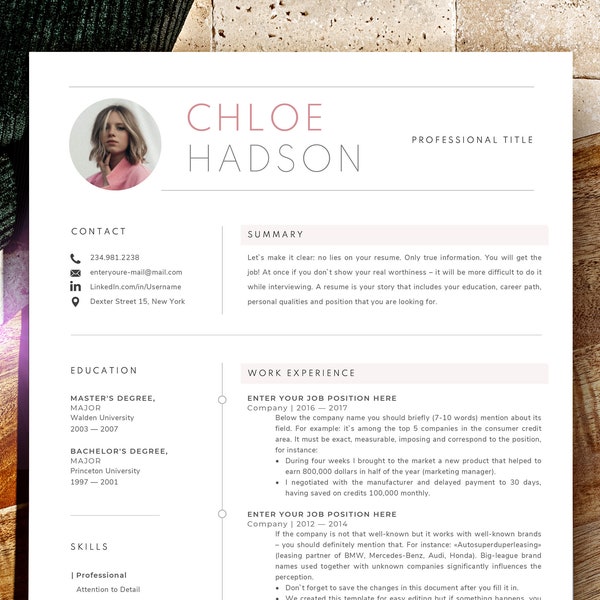 Creative Resume Etsy Creative Resume Etsy