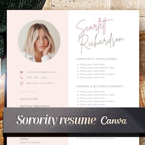 Plantilla de currículum de hermandad con foto, reclutamiento de hermandades, currículum y carta de presentación de hermandades, lindo currículum rosa de hermandad social en Canva
