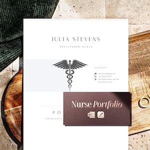 Nursing Portfolio Template, Nurse Portfolio for Word + Mac Pages, Cover ...
