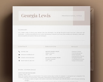 Resume Template, Cv Template, Curriculum Vitae Word, Classic and Professional Resume Templates Instant Download, Combination Resume MS Word