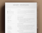 Template for a cv, Clean Cv Template for Pages and MS Word | Executive Resume Template Professional CV Template, 2 Page Resume, Simple CV