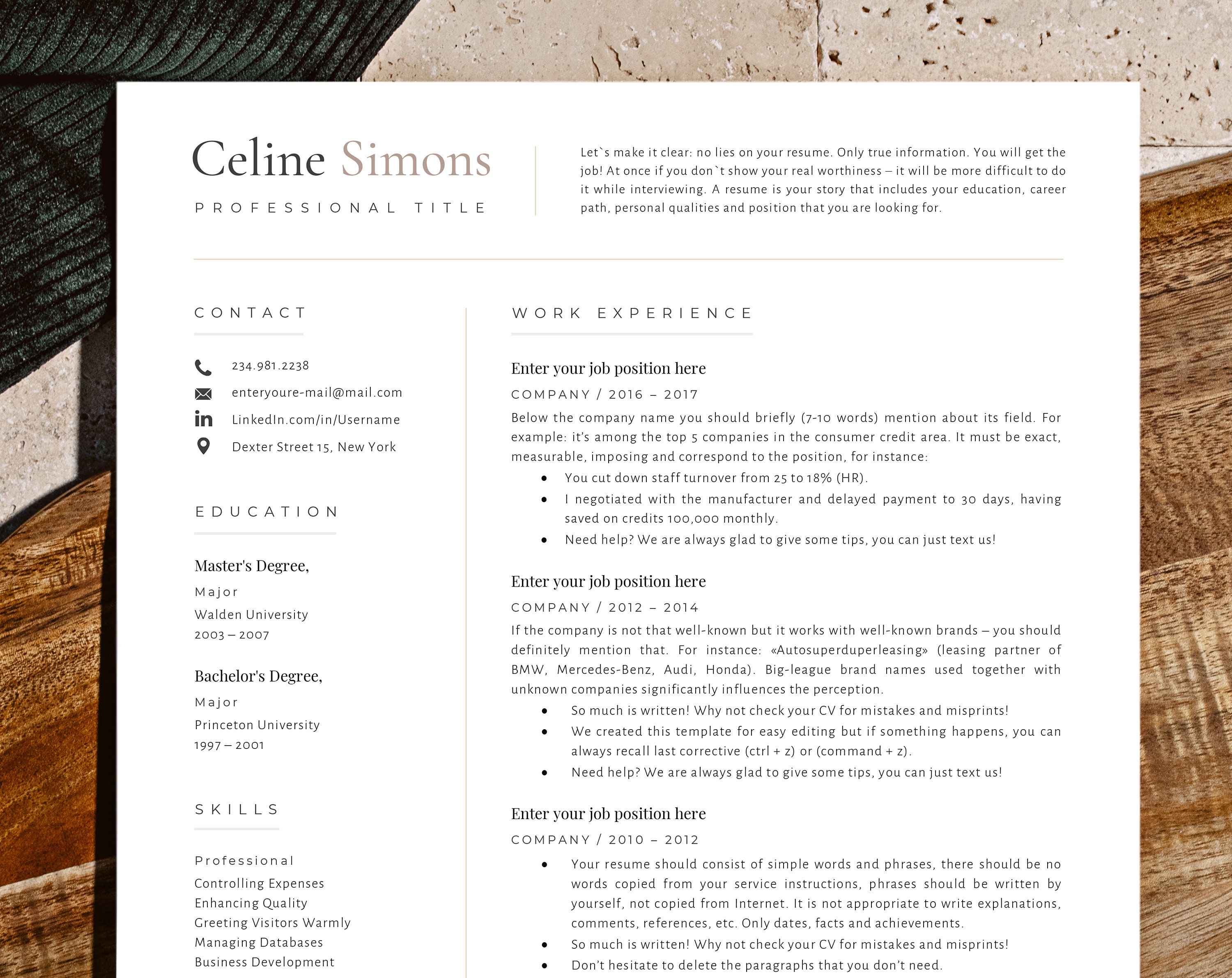 Clean Resume Template Word Resume Cover Letter 1 & 2 Page Resume References Template Creative Modern Resume Template Word CV Template
