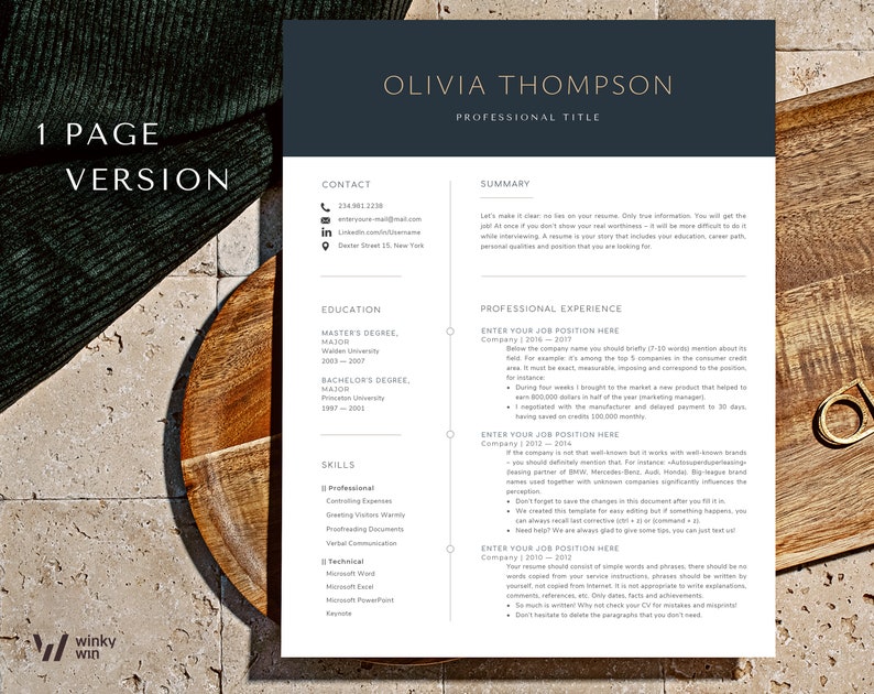 Pode incluir: Um modelo de curr&iacute;culo em preto e branco com o texto "Olivia Thompson" e "T&iacute;tulo profissional" no topo. O curr&iacute;culo inclui se&ccedil;&otilde;es para informa&ccedil;&otilde;es de contato, educa&ccedil;&atilde;o, habilidades e experi&ecirc;ncia profissional. O modelo &eacute; projetado para ser usado para um curr&iacute;culo de uma p&aacute;gina.
