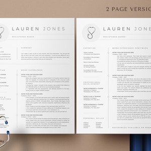 Registered Nurse Resume Template Rn, Nursing Resume Template Word & Pages, Medical Assistant Resume, Student Nurse, New Grad Nurse CV Design image 4