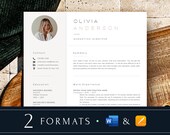 Best Resume Template with photo, Modern Marketing Resume 2024, Cv Template with photo,  MS Word and Pages, Unique Resume Design