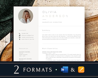 Best Resume Template with photo, Modern Marketing Resume 2024, Cv Template with photo,  MS Word and Pages, Unique Resume Design