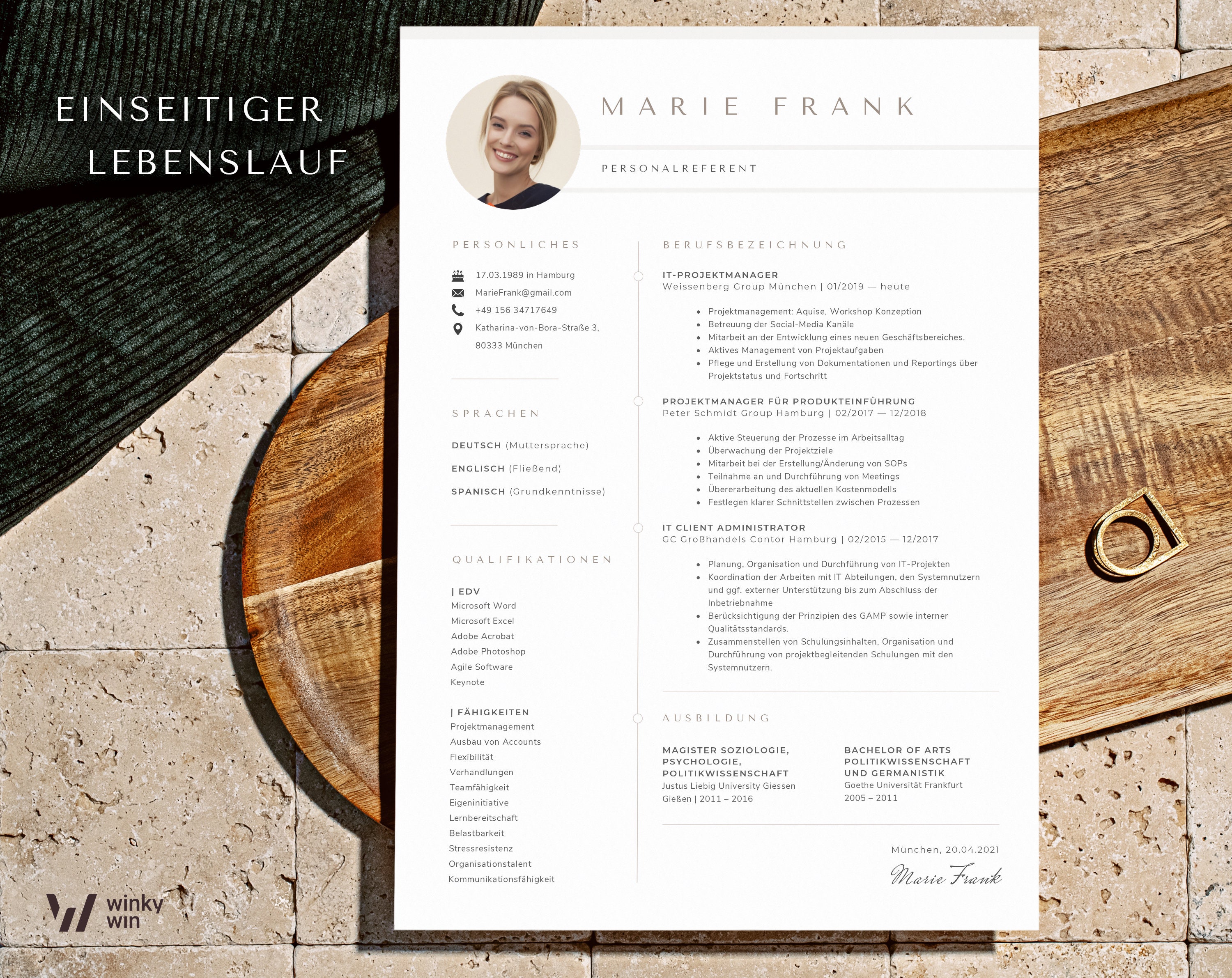 Bewerbung, Bewerbungsvorlagen, Lebenslauf Vorlage Word, Mac Pages