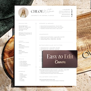 Sorority Resume Template, Rush Resume with photo, Sorority Recruitment Resume Packet, Social Resume and Cover Letter Design for Canva