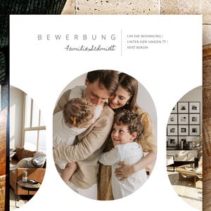 Wohnungsbewerbung Familie Vorlage Deutsch Word, Pages Anschreiben Muster, Deckblatt, Dokumente, Formular Wohnung Bewerbung design mit kind
