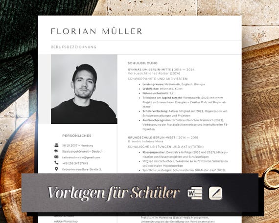 Lebenslauf für Schüler Word, Pages, Vorlage Lebenslauf für Studenten Praktikum, Bewerbung Schülerpraktikum, Bewerbungsvorlage Schüle Vorlage