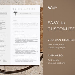 Registered Nurse Resume Template Word + Pages Resume Nurse, Nursing Resume Rn Cv template Medical Resume, Nurse Cv Template Word, Cna Resume image 4