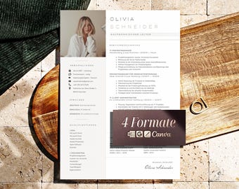 Bewerbungsvorlagen Word, Lebenslauf mit Bild, Bewerbung, Lebenslauf Vorlage Google Docs, Canva + Apple Pages, Lebenslauf Deutsch Vorlagen