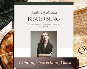 Wohnungsbewerbung Canva Vorlage Paar und Single, Bewerbungsmappe Wohnung Bewerbung Vorlage, Deckblatt, Selbstauskunft, Steckbrief für Hund