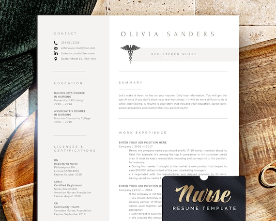 Registered Nurse Resume Template Word + Pages Resume Nurse, Nursing Resume Rn Cv template Medical Resume, Nurse Cv Template Word, Cna Resume