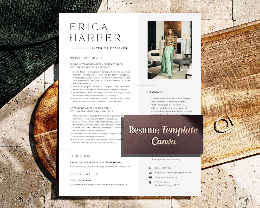 Interior Designer Resume Template, Interior Decorator Resume Cv ...