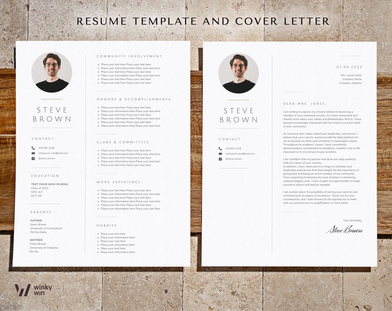 Fraternity Resume Template Canva - Il 794xN.4928673183 Djl8 