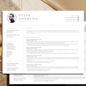 Formato de currículo horizontal Word, design de currículo profissional em formato de paisagem com carta de apresentação, modelo de currículo Word e páginas para Mac, layout exclusivo e elegante
