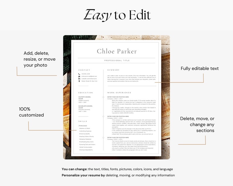 Outstanding Cv Best Resume Template 2025, Cv Template Professional Resume Word ...