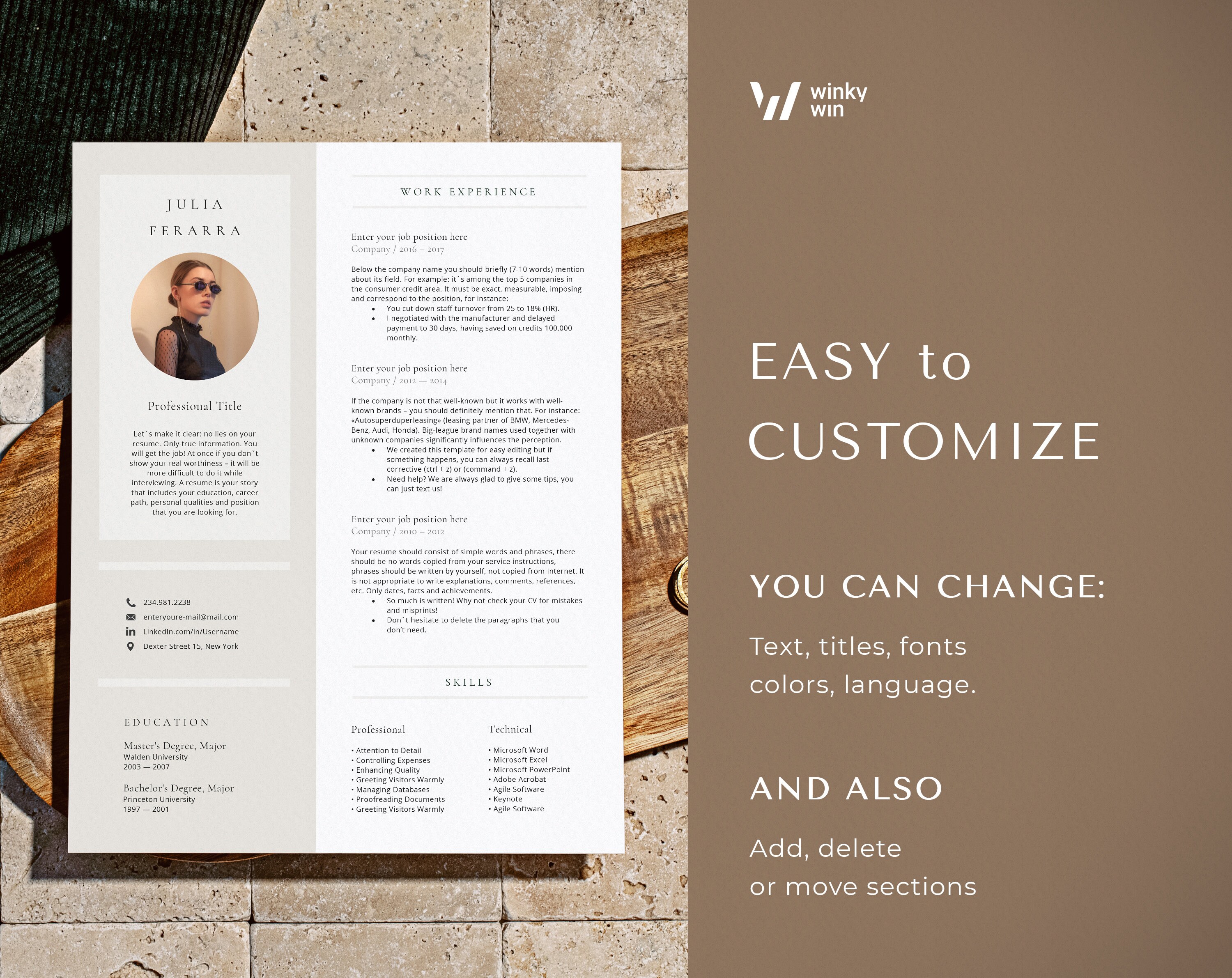Creative Resume Template | Cv Template With Photo | Resume Templates ...