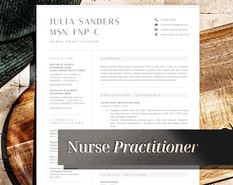 Nurse Practitioner Resume Template MS Word and Mac Apple Pages Format