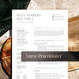 Nurse Practitioner Resume Template MS Word, Canva and Mac Apple Pages Format