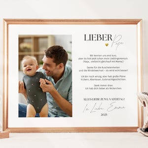 Erstes Vatertagsgeschenk vom Baby, Geschenk zum ersten Vatertag – Canva Bilderrahmen mit Gedicht Lieber Papa, Lustiges Geschenk von Baby