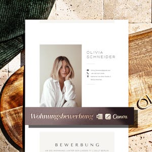 Wohnungswerbung Vorlage Single Word, Anschreiben Muster Bewohnerselbststauskunft, Unterlagen für Wohnung buchen, Bewerbung Canva Deutsch