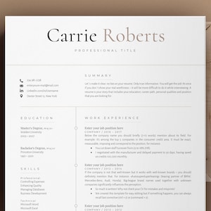 Plantilla de currículum vitae Australia, plantilla de currículum vitae tradicional y carta de presentación, versión de una y dos páginas, plantilla de currículum vitae básico estándar