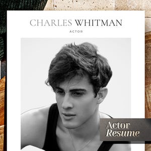 Professional Acting Resume for men, Actor Resume Template, Acting Cv Template, Best Minimalist Musical Theatre Resume Design photo, Profile