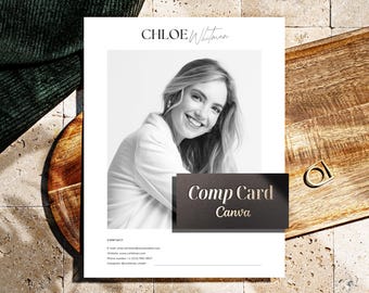 Modeling Comp Card Template Canva: Fashion Model Zed Card (PDF)