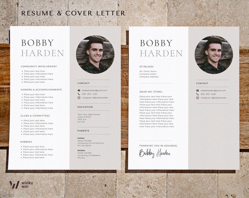 Fraternity Resume Template Canva - Il 794xN.3967966136 R84h
