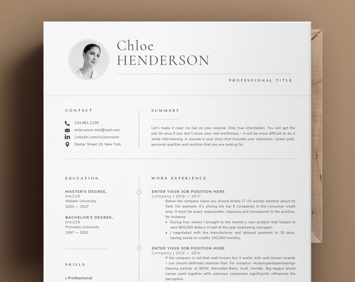 Professional Resume Best Fonts for Resume 2023 Cv Template Etsy
